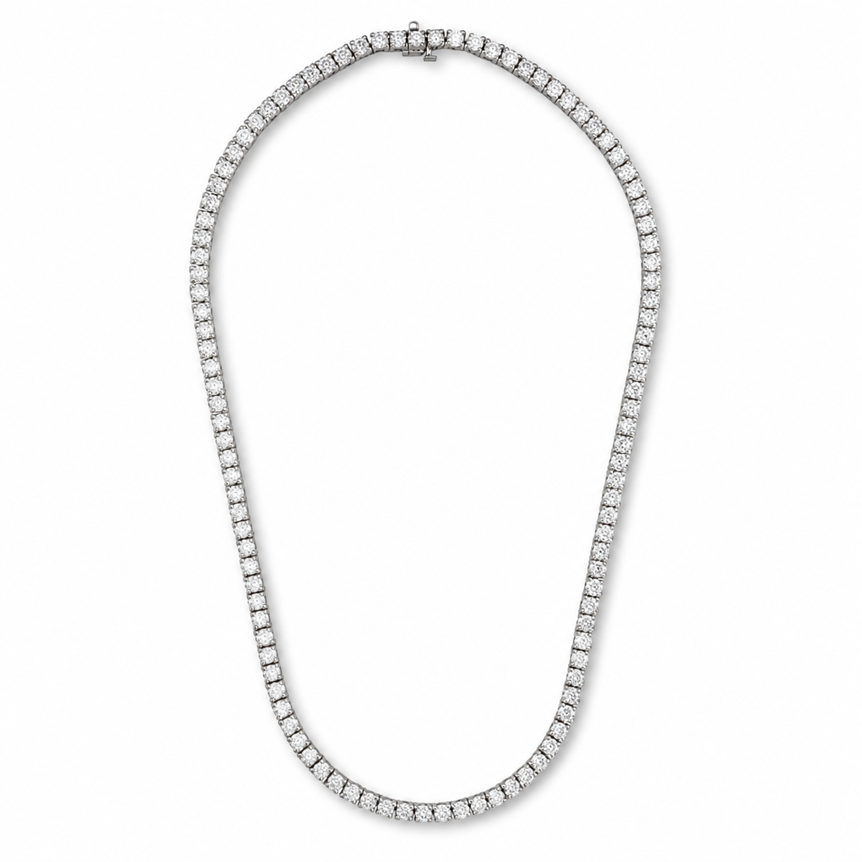 Tennis Necklace Oro Blanco 10k - Diamante Lab Grown