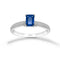 Anillo Oro Blanco 14k - Zafiro Laboratorio 0.65 CT