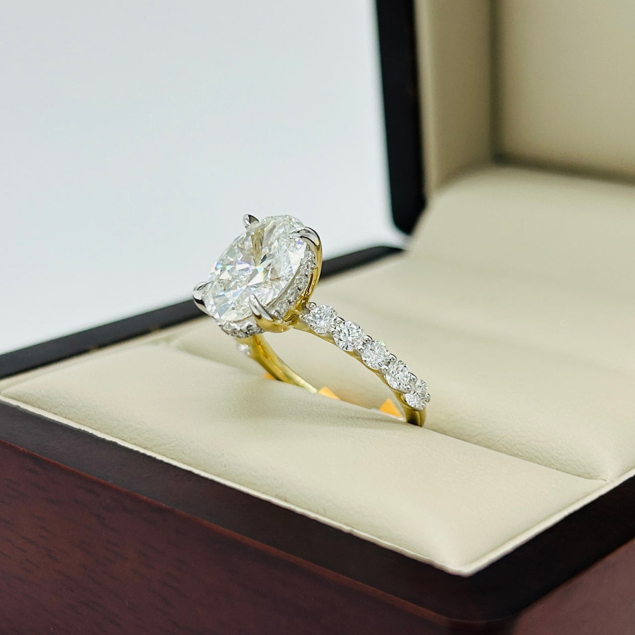 Anillo Oro 14k - 3.75 CTW Diamante de Laboratorio IGI