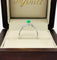 Anillo Oro Blanco 14k - Esmeralda Laboratorio 0.85 CT