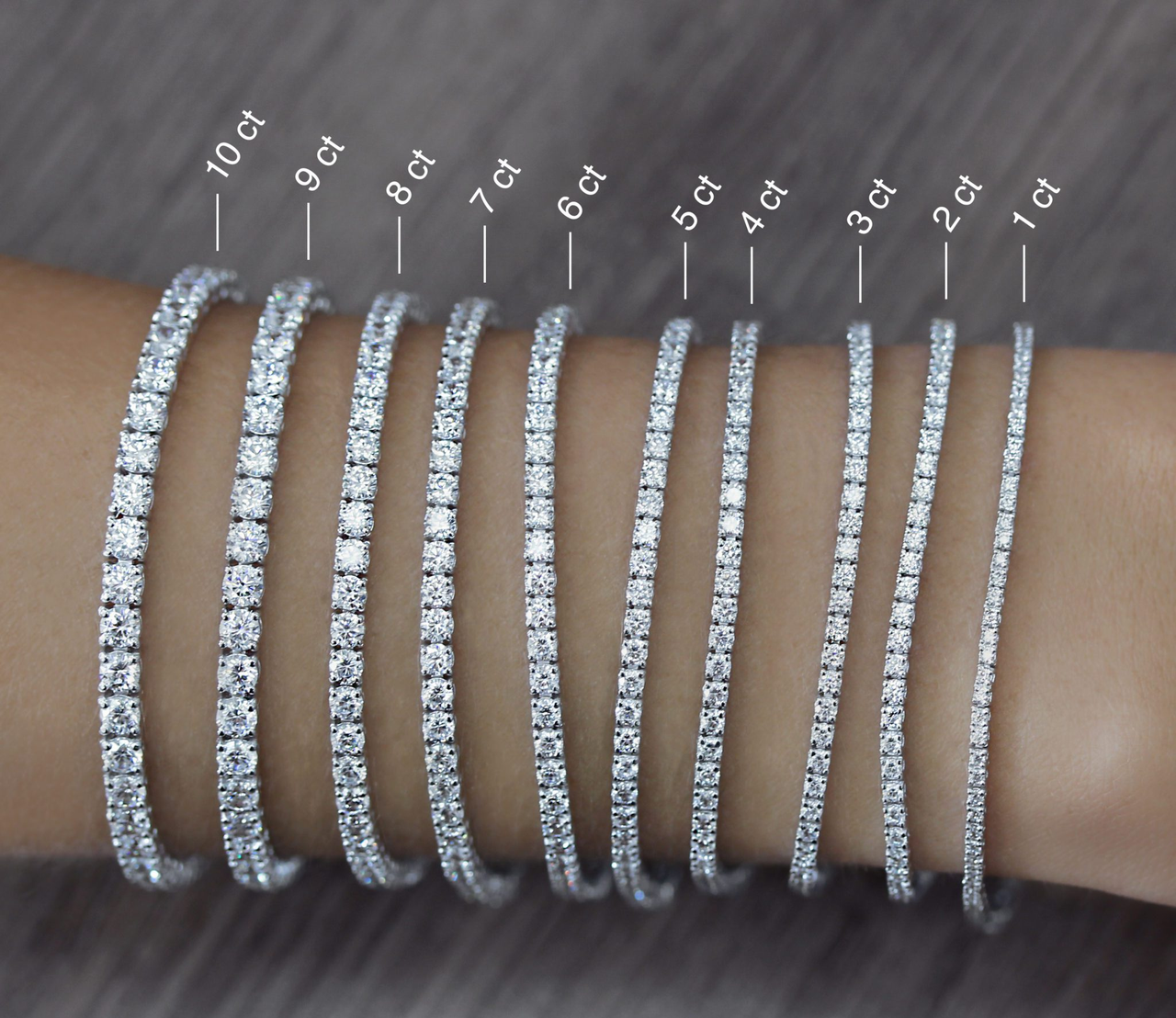 Tennis Bracelet Oro Blanco 14k - Diamante Lab Grown 3-6 ct