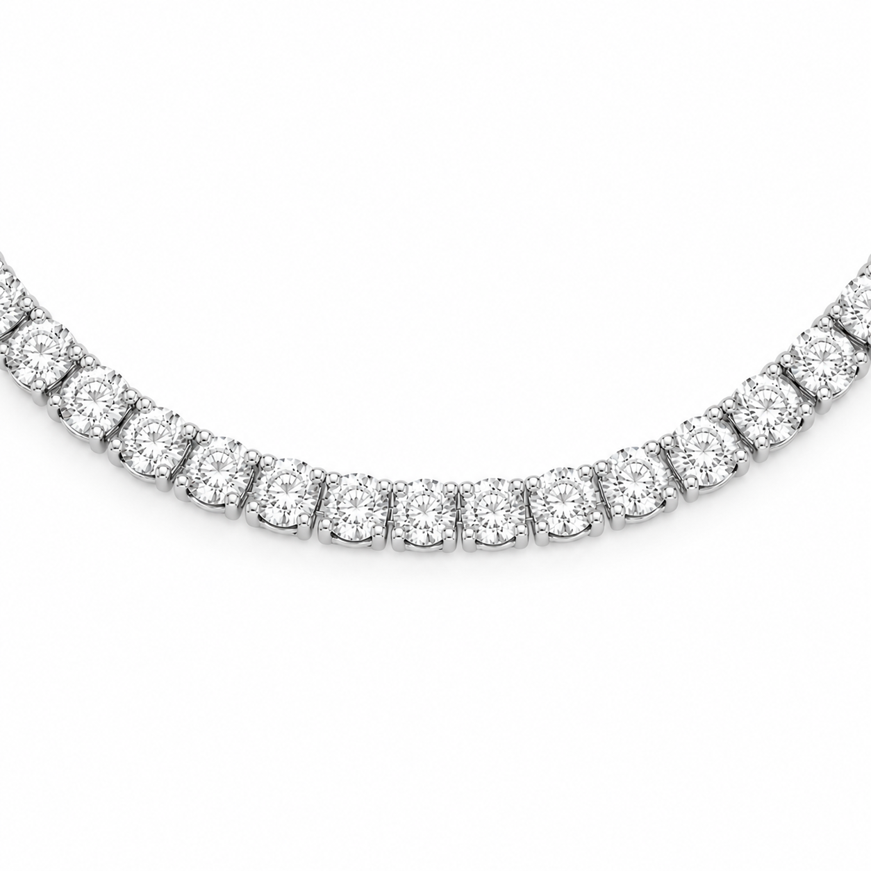 Tennis Necklace Oro Blanco 10k - Diamante Lab Grown