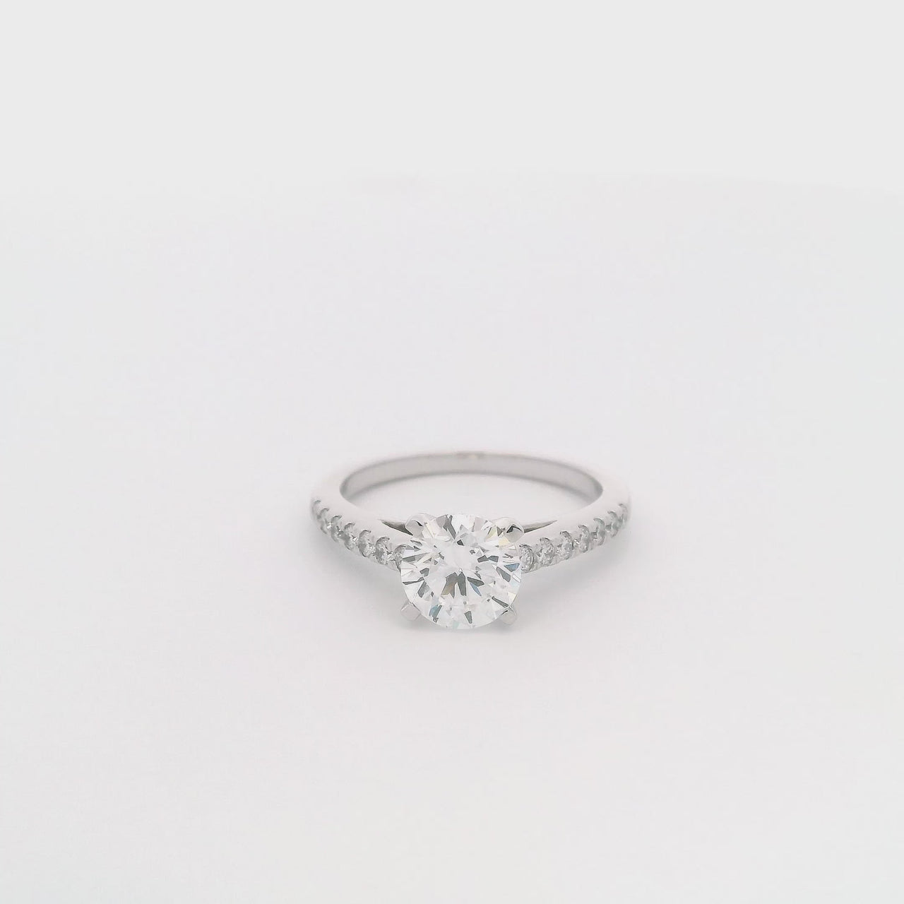 Anillo Oro Blanco 14k - 1.20 CTW Diamante de Laboratorio IGI