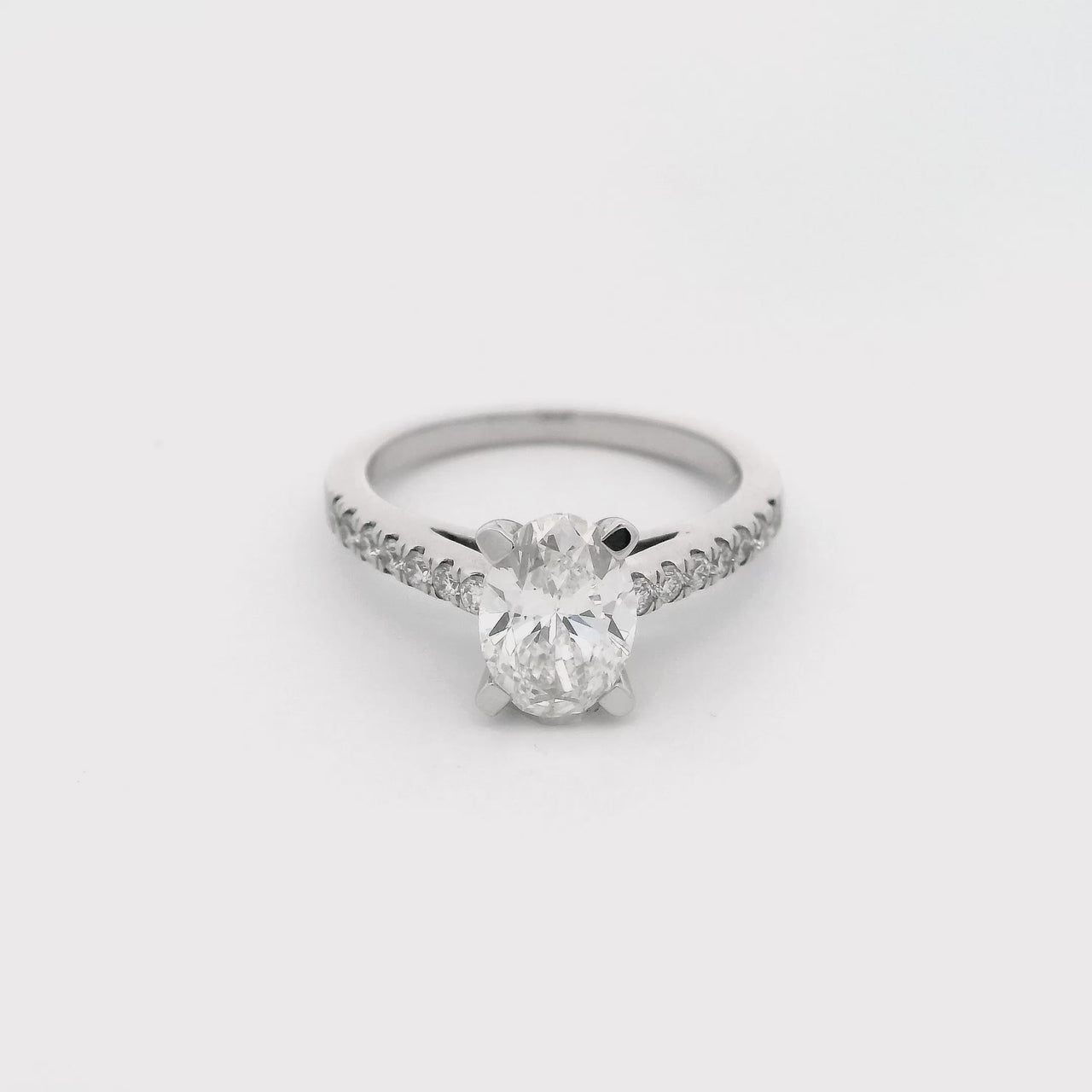 Anillo Oro Blanco 14k - 1.20 CTW Diamante de Laboratorio IGI