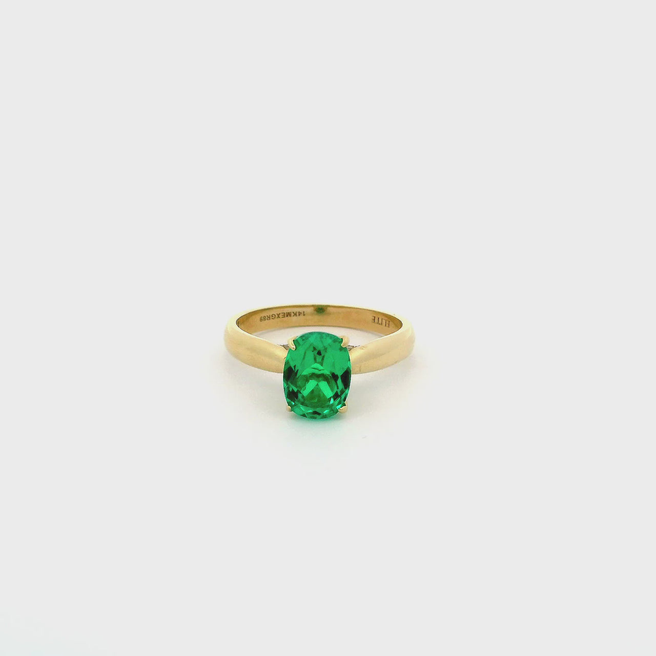 Anillo Oro 14k - Esmeralda Laboratorio 1.2 CT