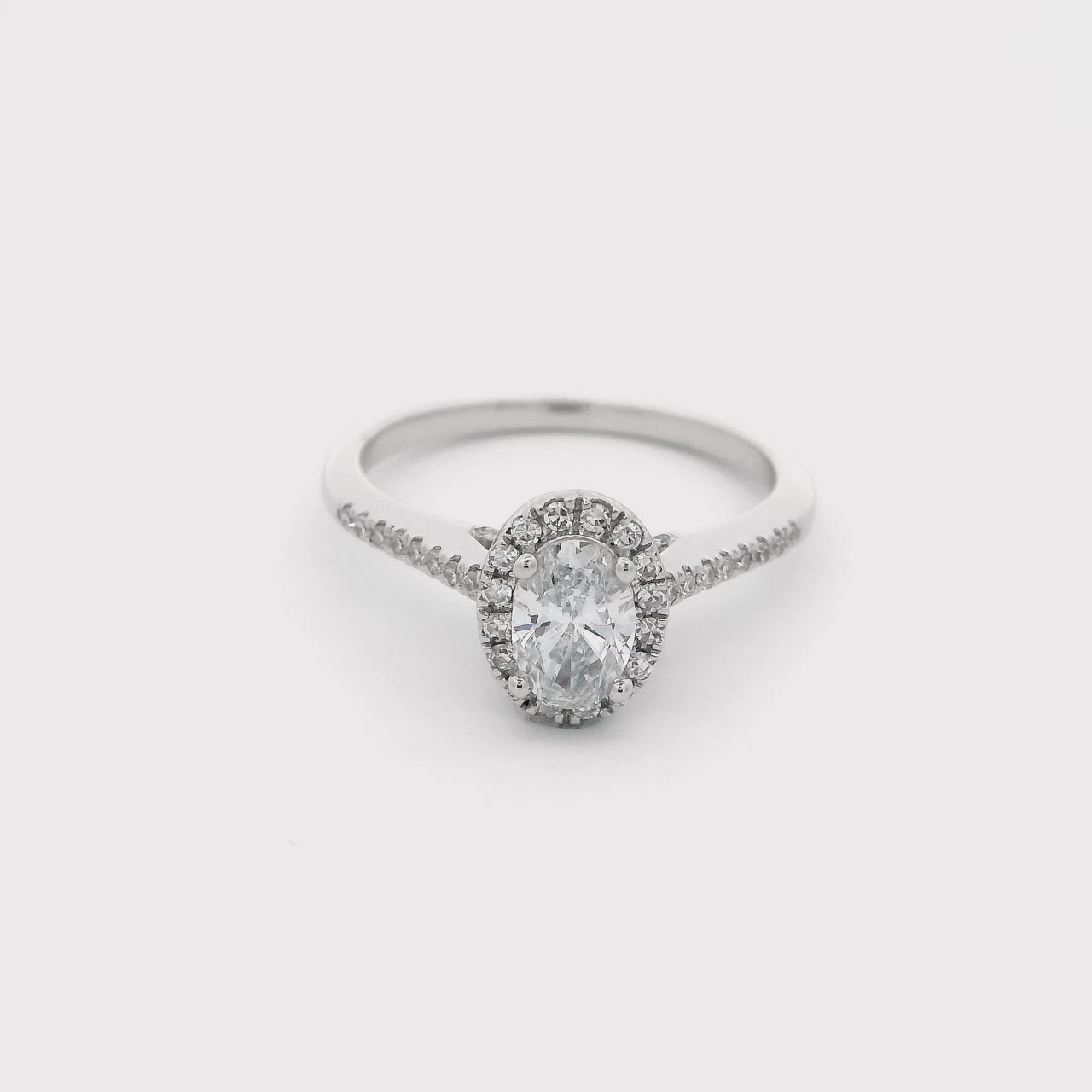 Anillo Oro Blanco 14k - 0.75 CTW Diamante de Laboratorio IGI