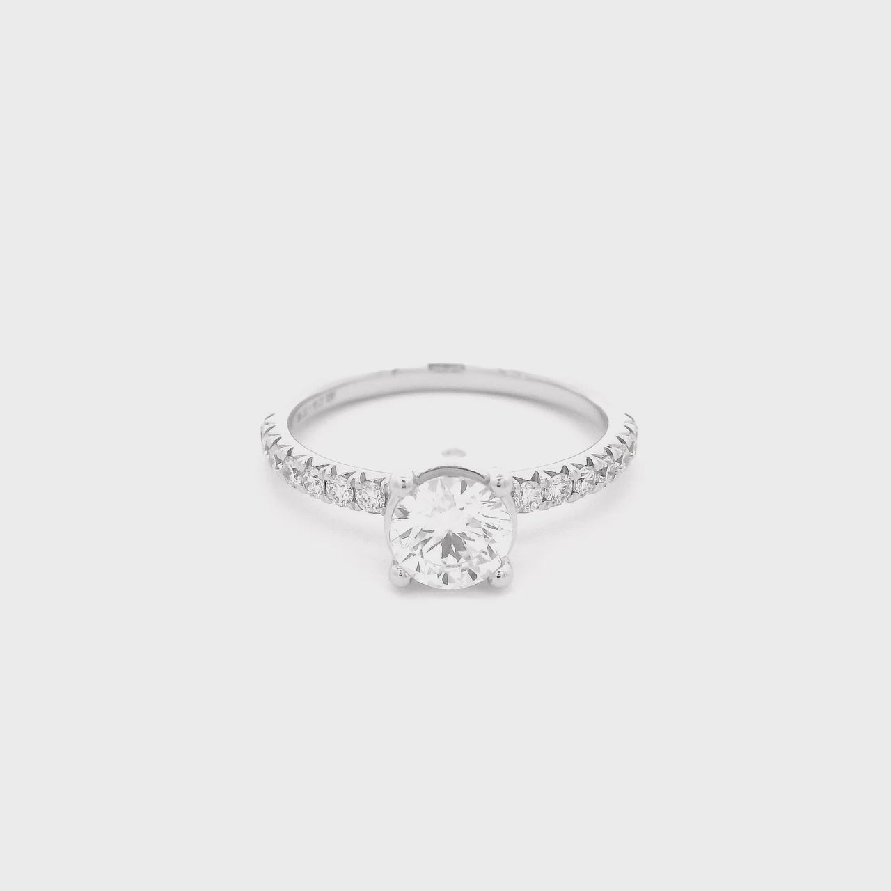 Anillo Oro Blanco 14k - 1.10 CTW Diamante de Laboratorio