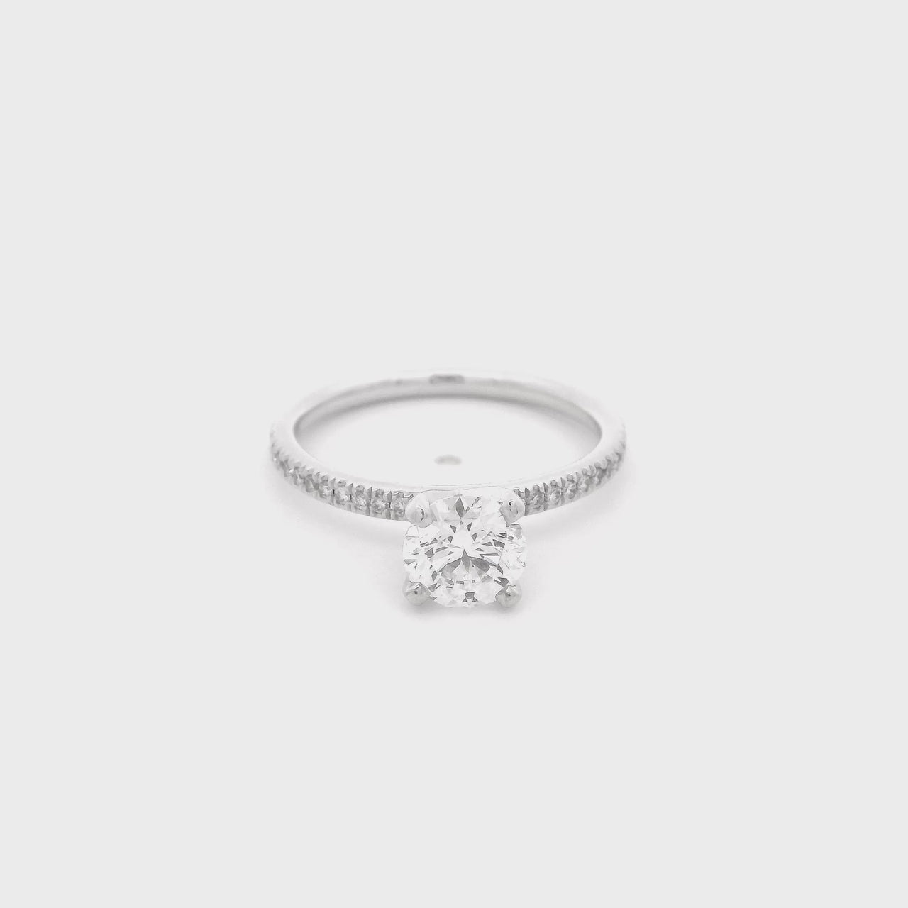 Anillo Oro Blanco 14k - 0.93 CTW Diamante Laboratorio