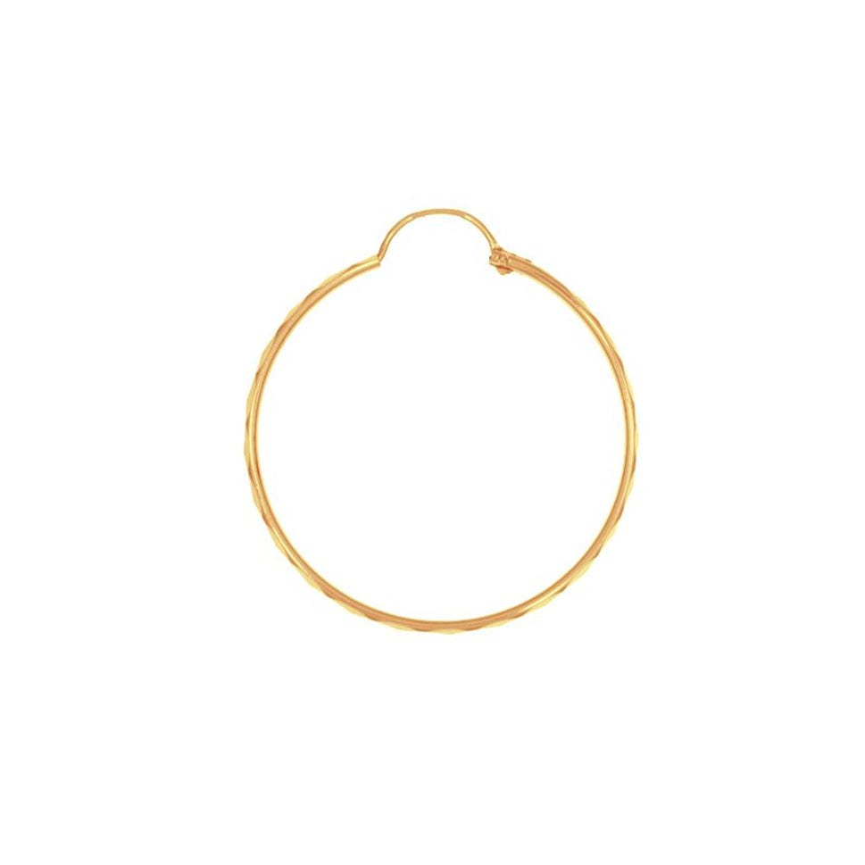 Arracada Oro 10k - Tubo Diamantado 2.5 cm Diámetro