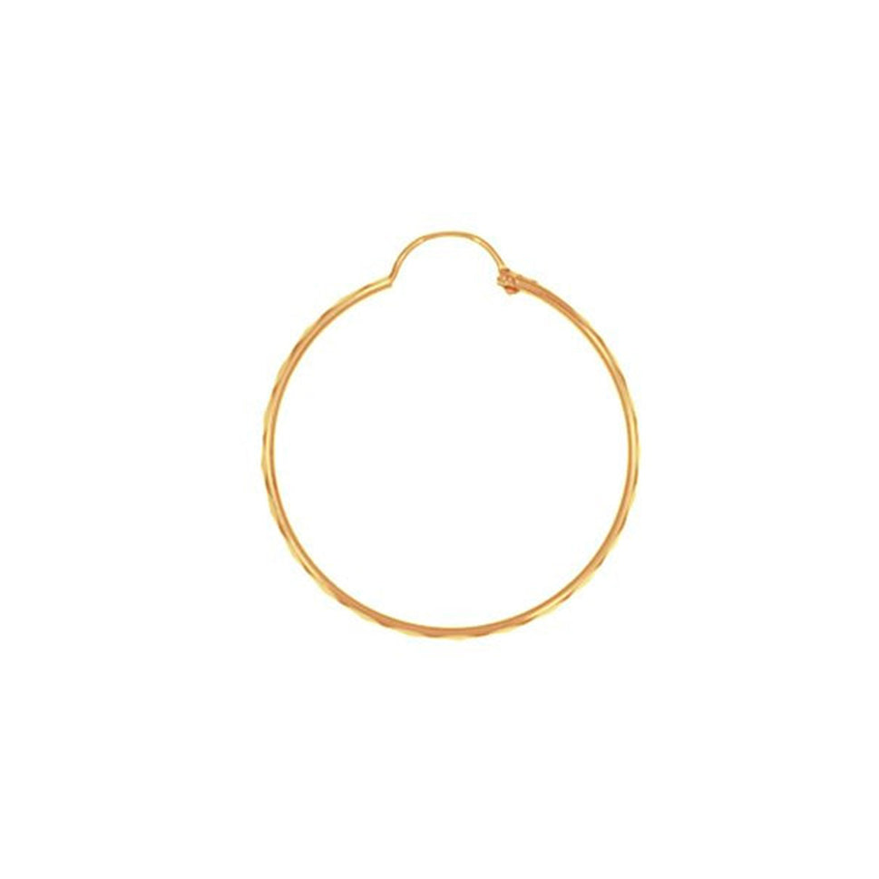 Arracada Oro 10k - Tubo Diamantado 2 cm Diámetro