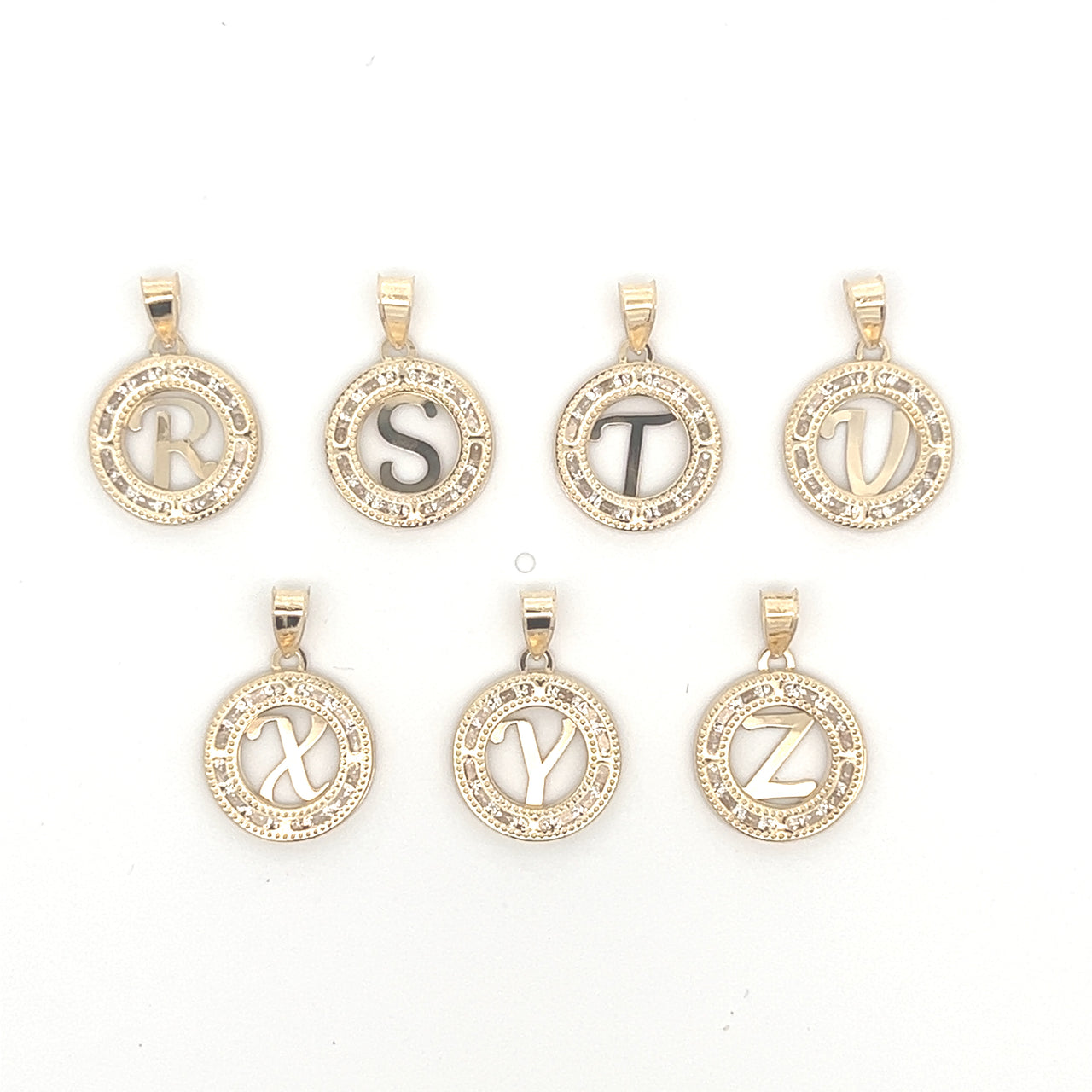 Dije con Cadena Oro 10k - Letras Abecedario con Zirconias