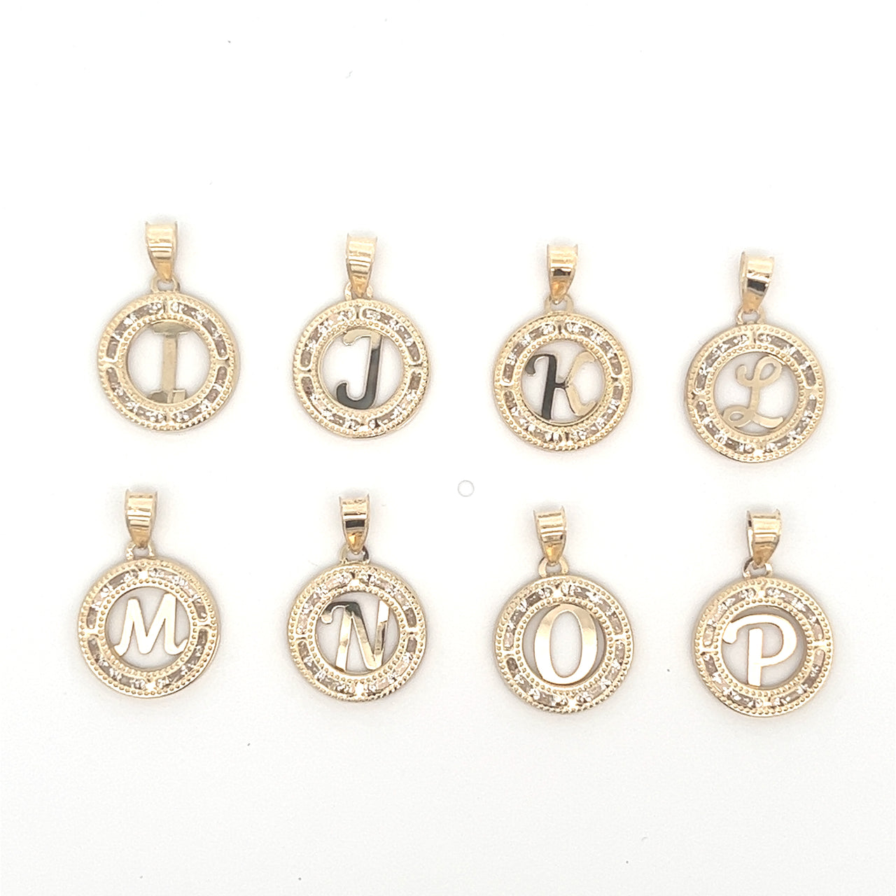 Dije con Cadena Oro 10k - Letras Abecedario con Zirconias