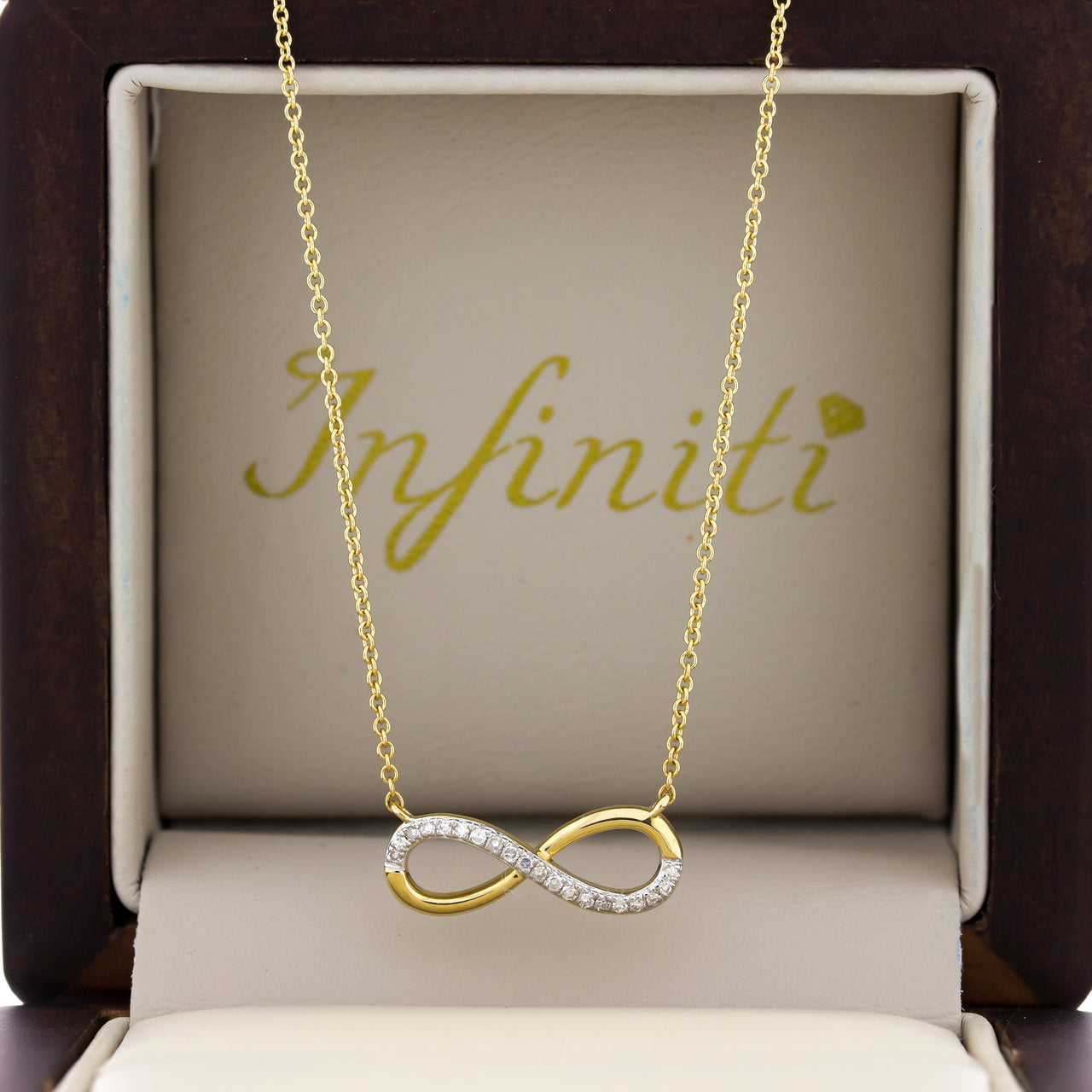 Gargantilla Oro 14k - Infinito con Diamantes 5 pts Totales