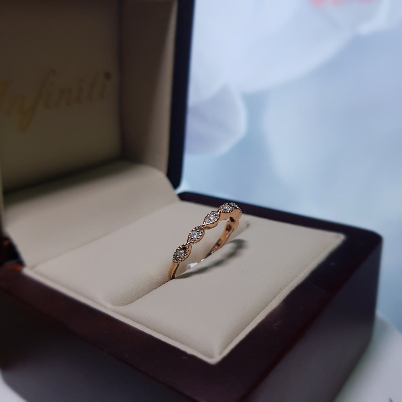 Churumbela Oro Rosa 14k, Diamante Natural 5 Puntos Totales - Infiniti Joyas