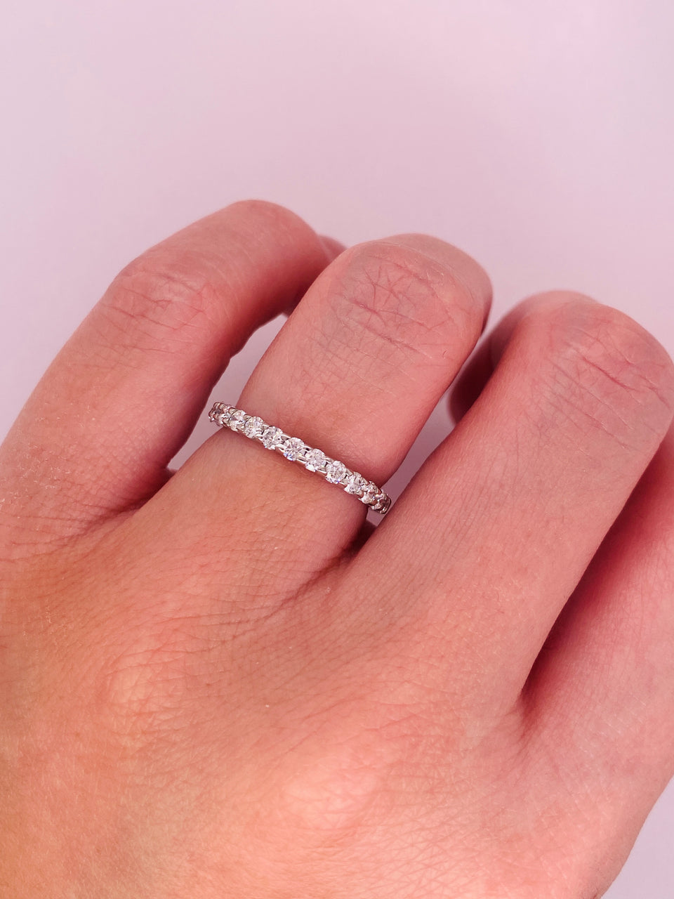 Churumbela Oro Blanco 14k- Pavé Diamante Natural de 0.45 CTW