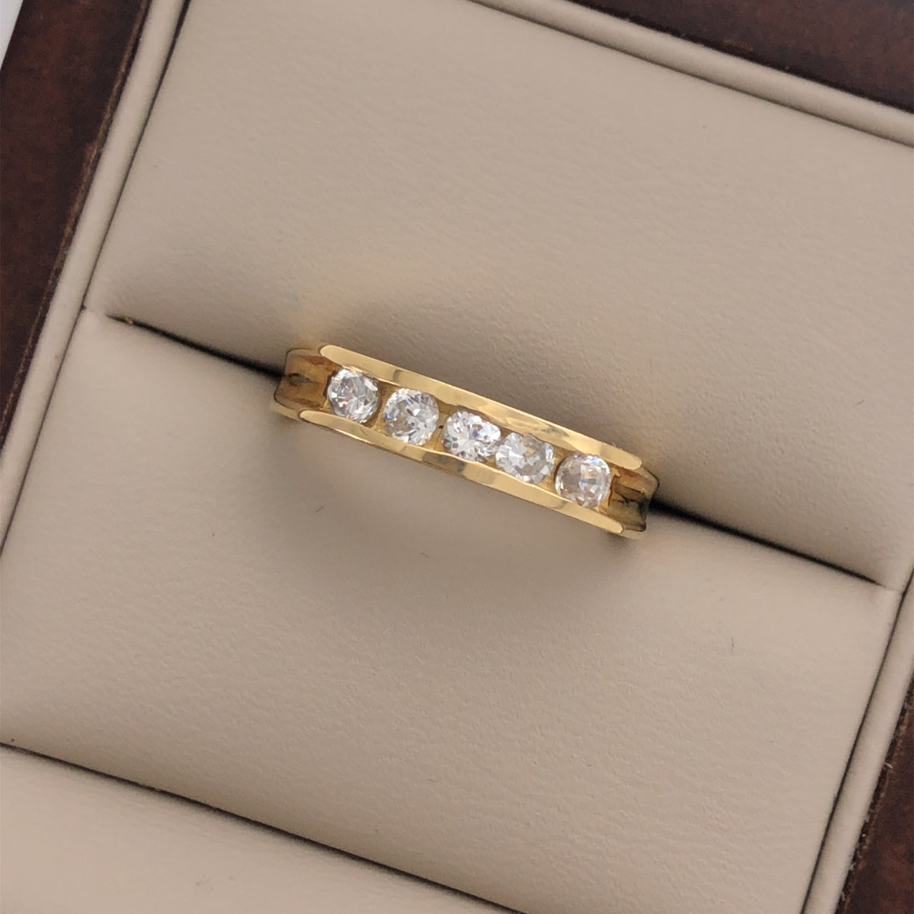 Churumbela Oro 14k, Estilo Canal Zirconias 3 mm