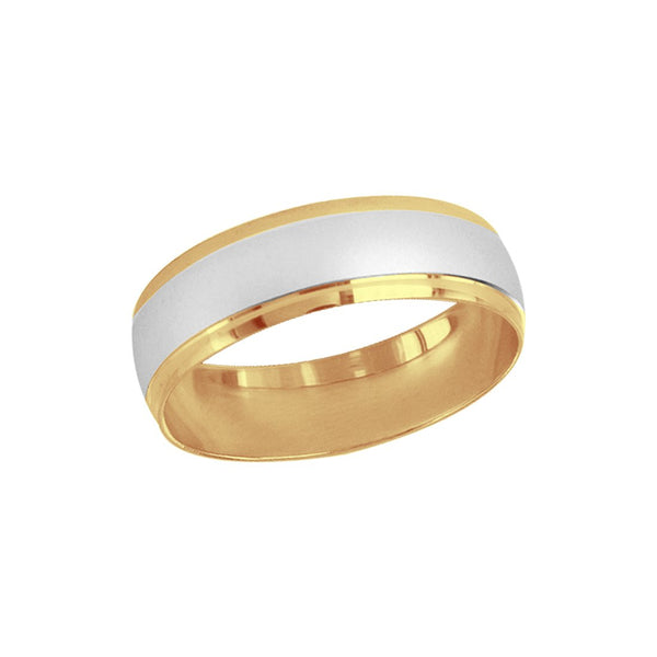 Argolla Oro 14k, 6 mm Oro Amarillo con Platinado *PRECIO UNITARIO - Infiniti Joyas