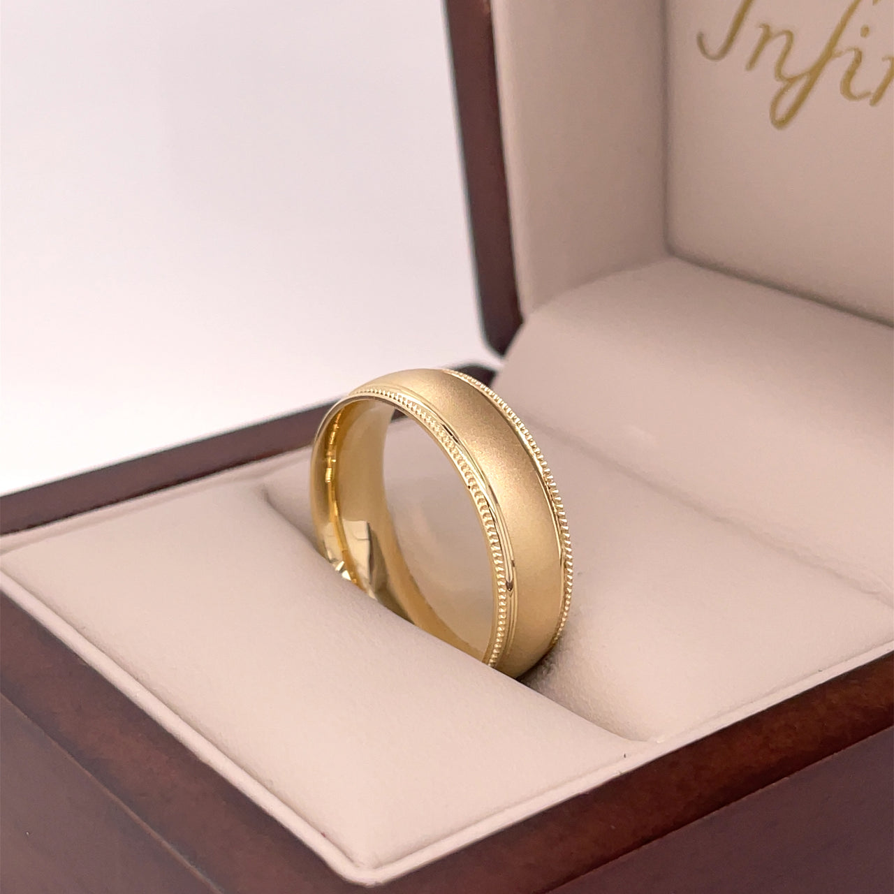 Argolla Oro Amarillo 14k - Acabado Satinado con Confort, Ancho 6 mm