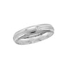 Argolla Oro Blanco 10k - Acabado Satinado con Lí­neas Lisas, Ancho de 4 mm