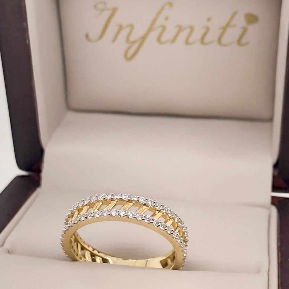 Churumbela Oro 10k con Zirconias 1 mm