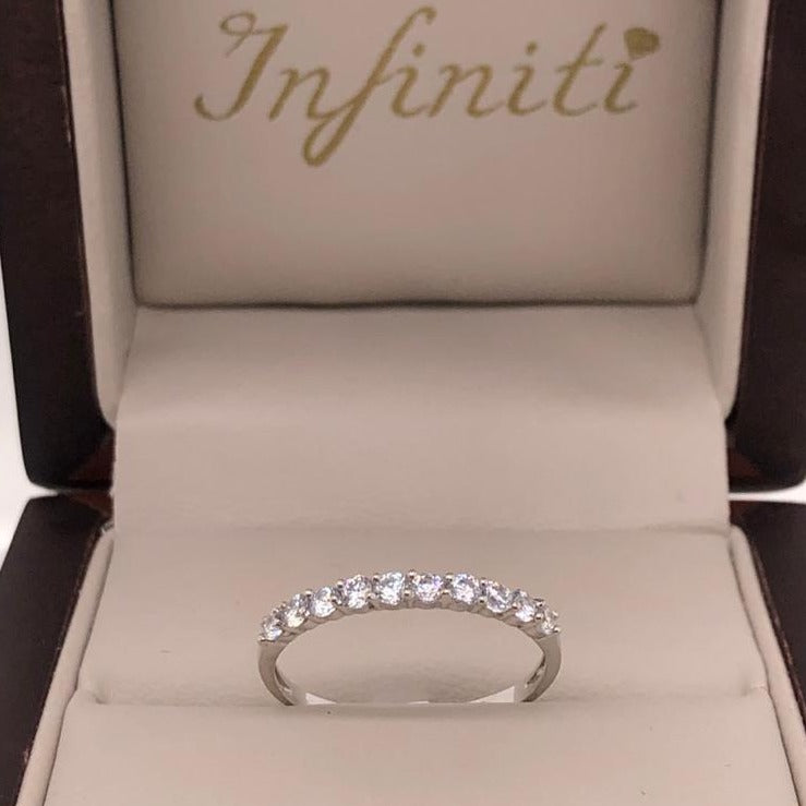 Churumbela Oro Blanco 10k - Zirconias 1.80 mm