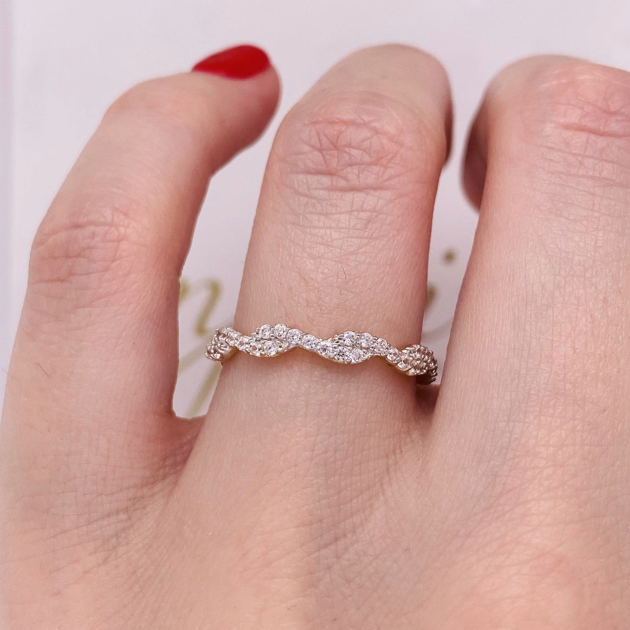 Churumbela Oro 14k, Trenza con Zirconias de 1 mm - Infiniti Joyas