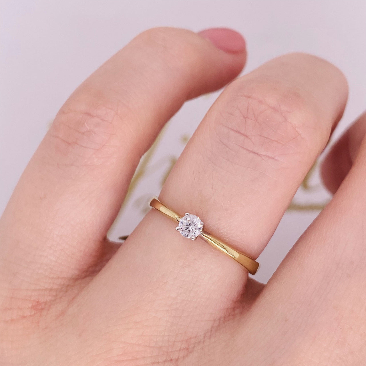 Anillo Oro 14k - Solitario Zirconia 3 mm