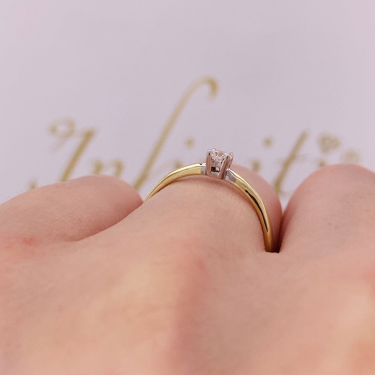 Anillo Oro 14k - Solitario Zirconia 3 mm
