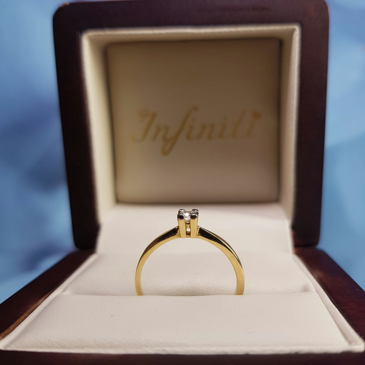 Anillo Oro 14k, Solitario Zirconia 3 mm - Infiniti Joyas
