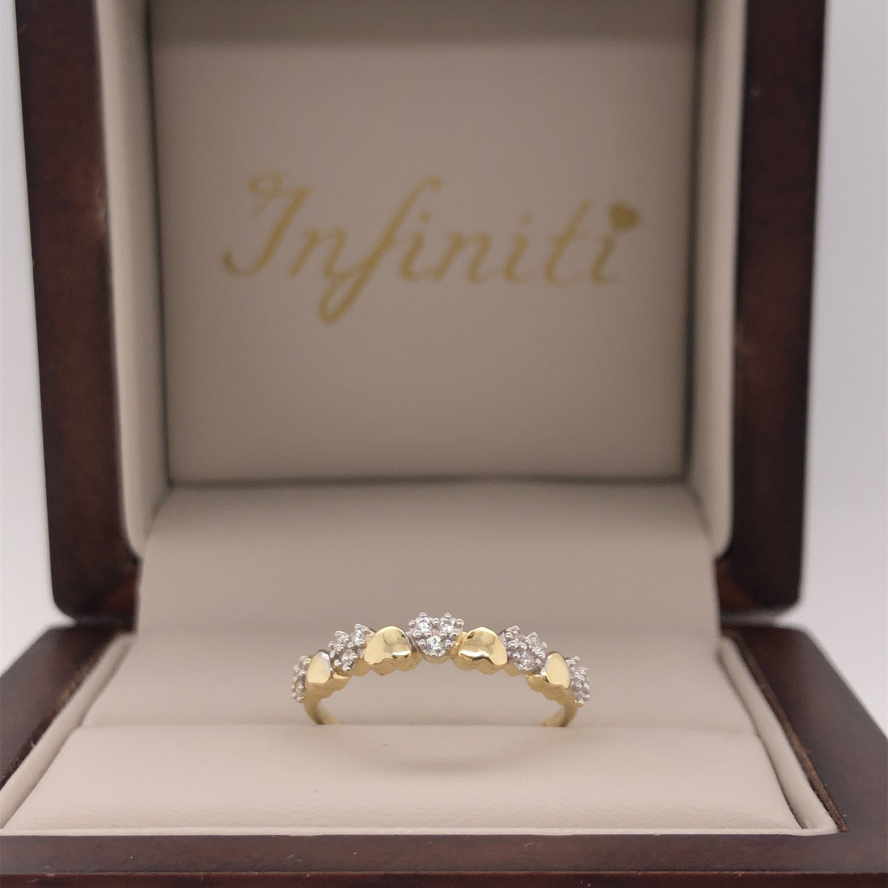 Churumbela Oro 10k, Corazon Liso y Zirconias - Infiniti Joyas