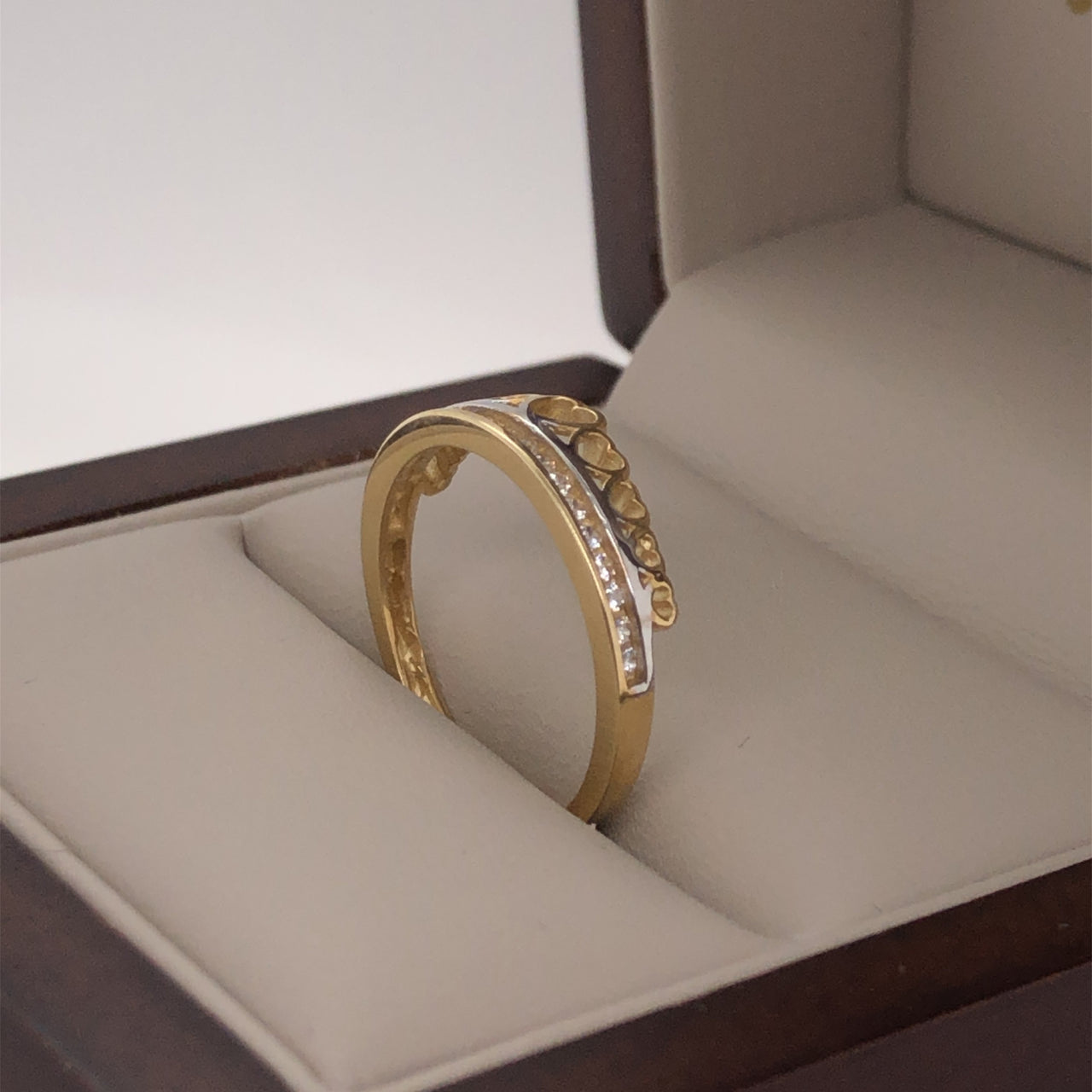 Churumbela Oro 10k con Corazones y Zirconias 1 mm - Infiniti Joyas