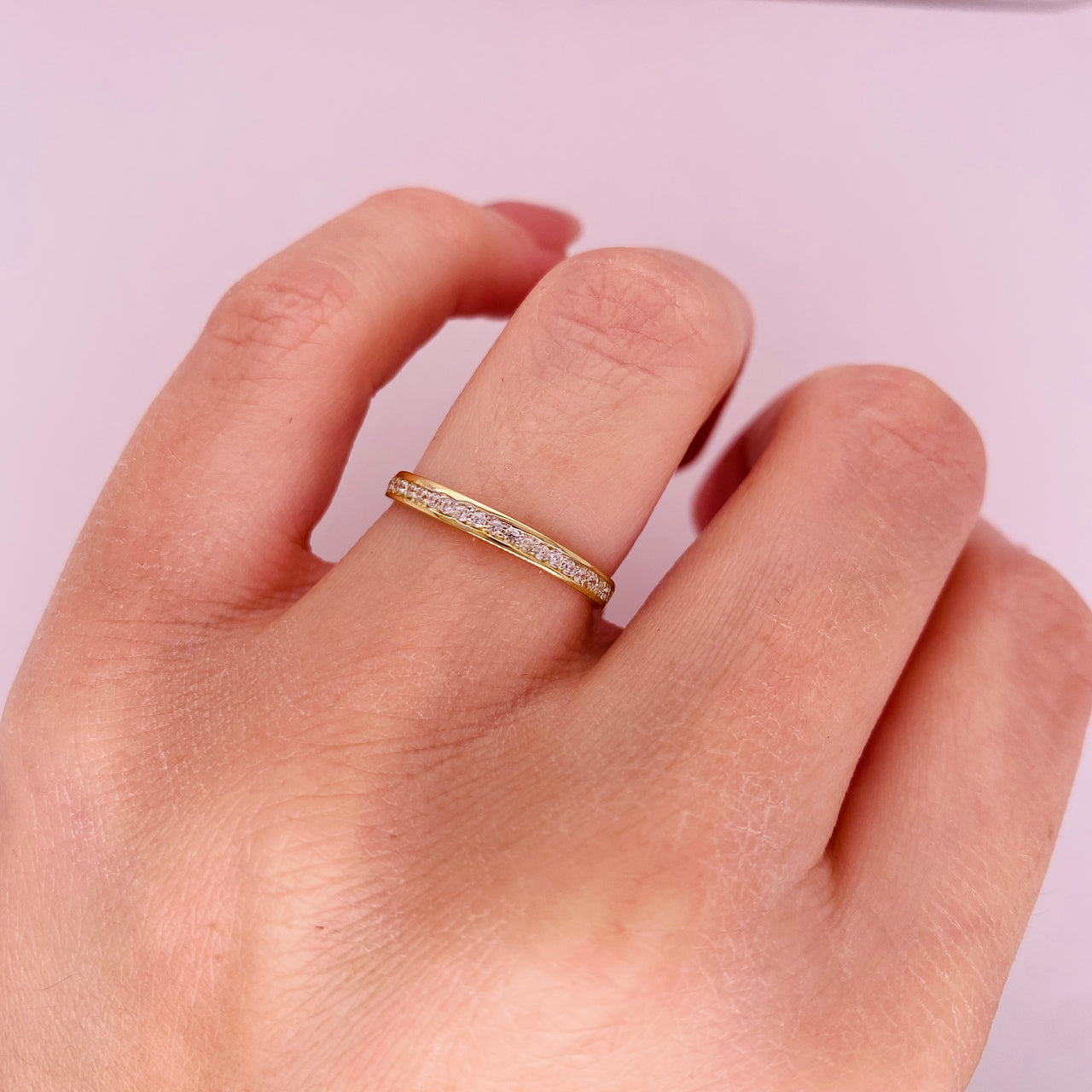 Churumbela Oro 10k con Zirconias de 1 mm