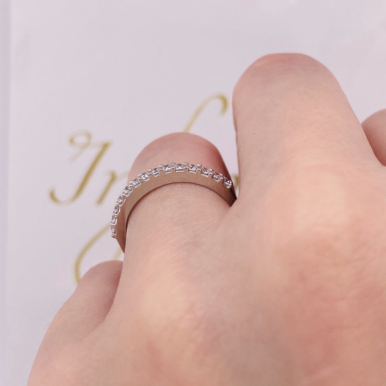 Churumbela Oro Blanco 14k, Estilo Pavé Zirconia 1.5 mm - Infiniti Joyas