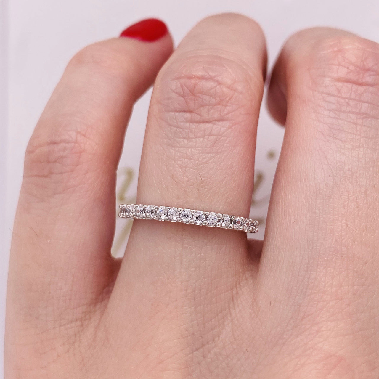 Churumbela Oro Blanco 14k, Estilo Pavé Zirconia 1.5 mm - Infiniti Joyas