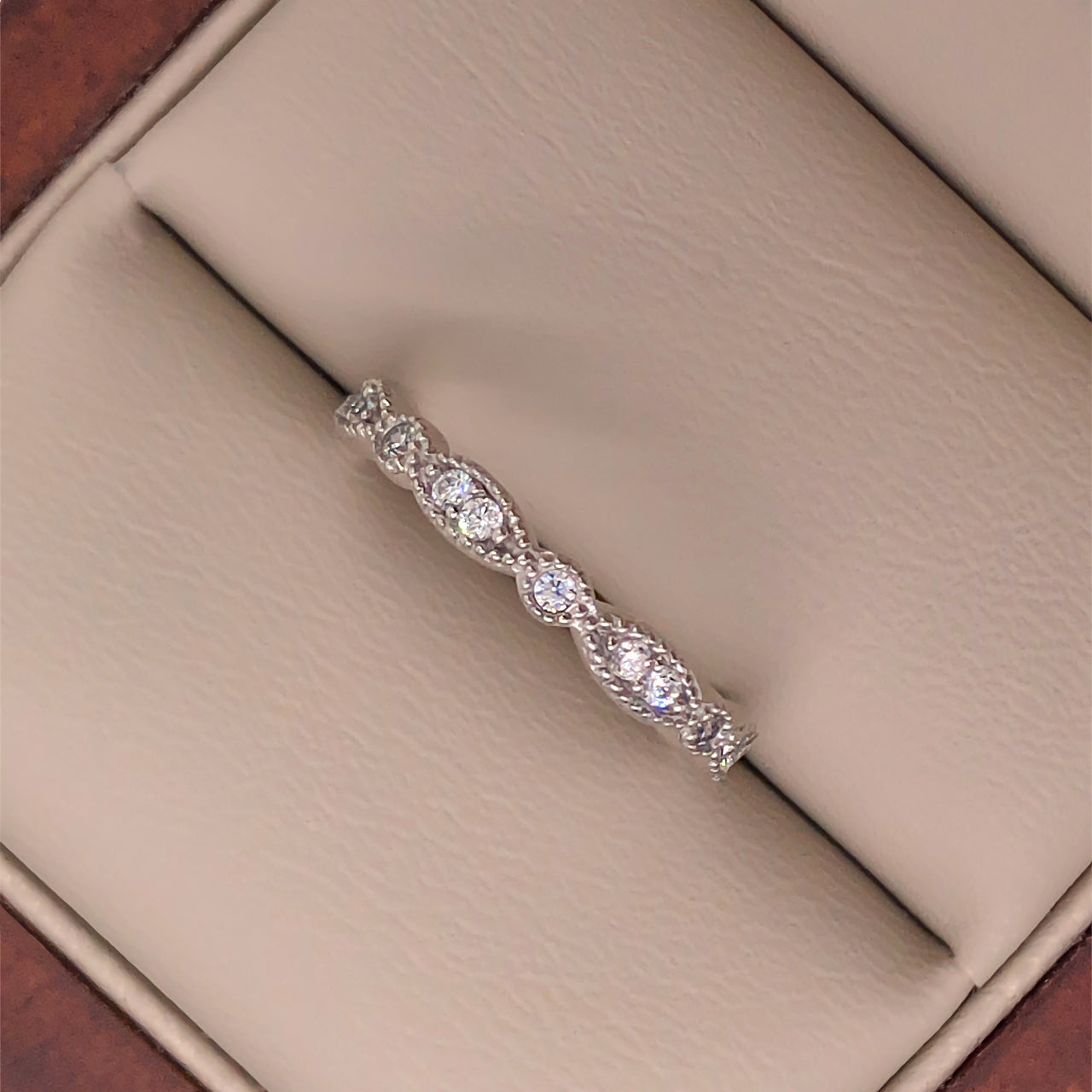 Churumbela Oro Blanco 14k - Zirconia 1.50 mm
