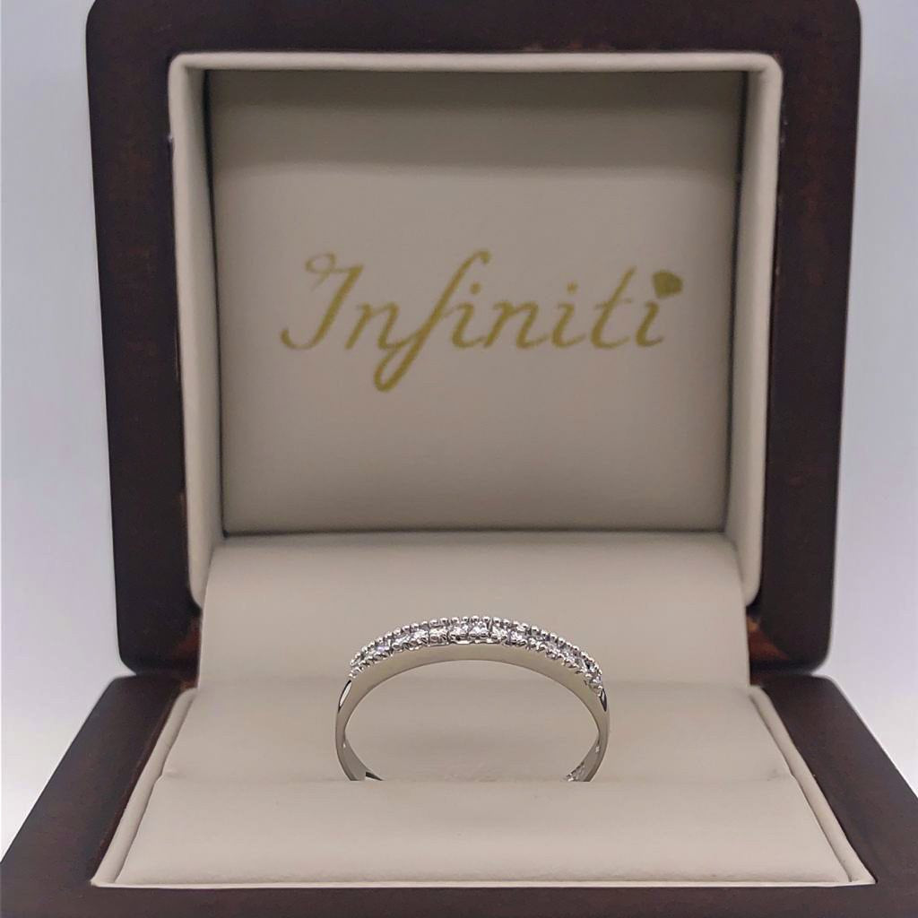 Churumbela Oro Blanco 10k, con Zirconias de  2mm - Infiniti Joyas