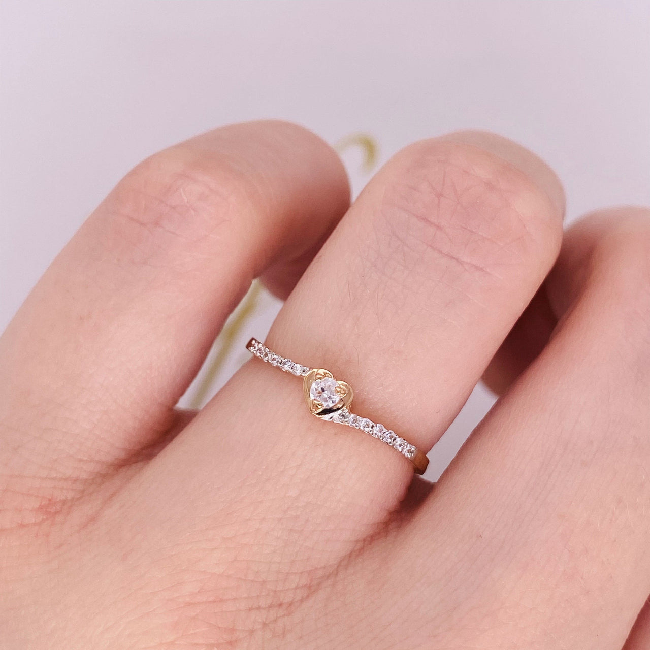 Anillo Oro Rosa 10k - Zirconia 2.25 mm