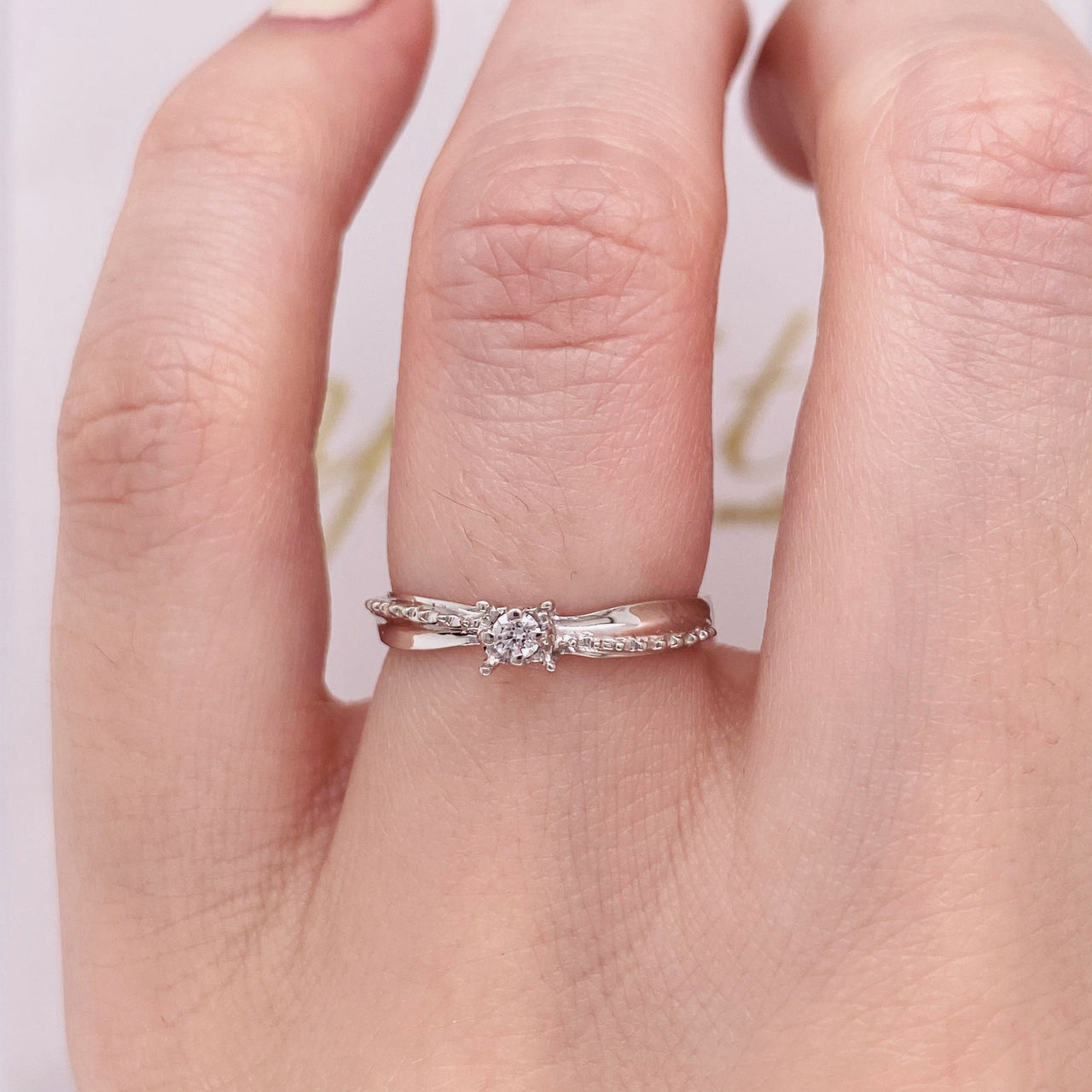 Anillo Oro Blanco 10k, Solitario Zirconia 2.25 mm - Infiniti Joyas