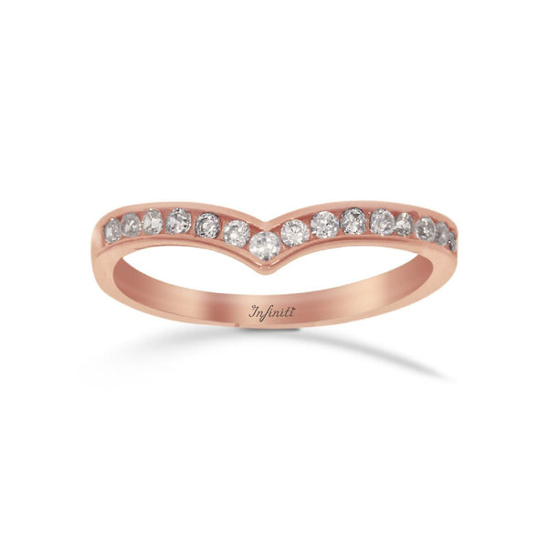 Churumbela Oro Rosa 10k, Forma Pico con Zirconias de 1.50 mm - Infiniti Joyas