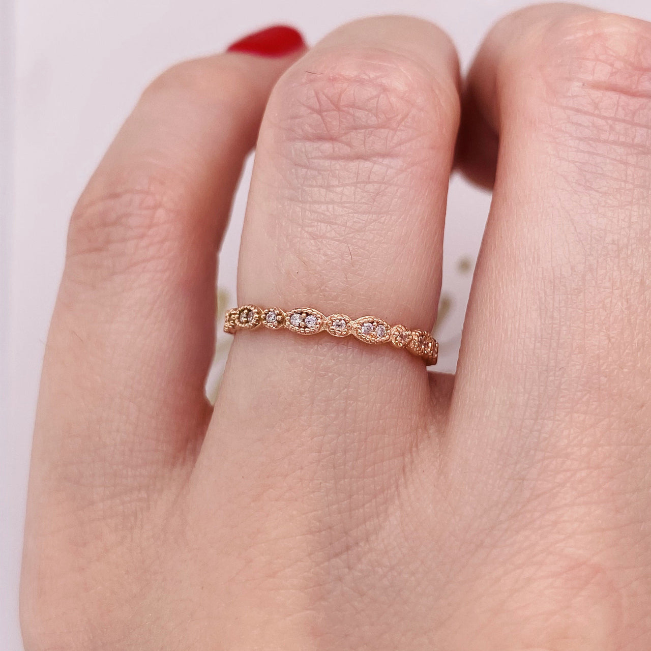 Churumbela Eternity Oro Rosa 10k, Zirconias de 0.5 mm - Infiniti Joyas