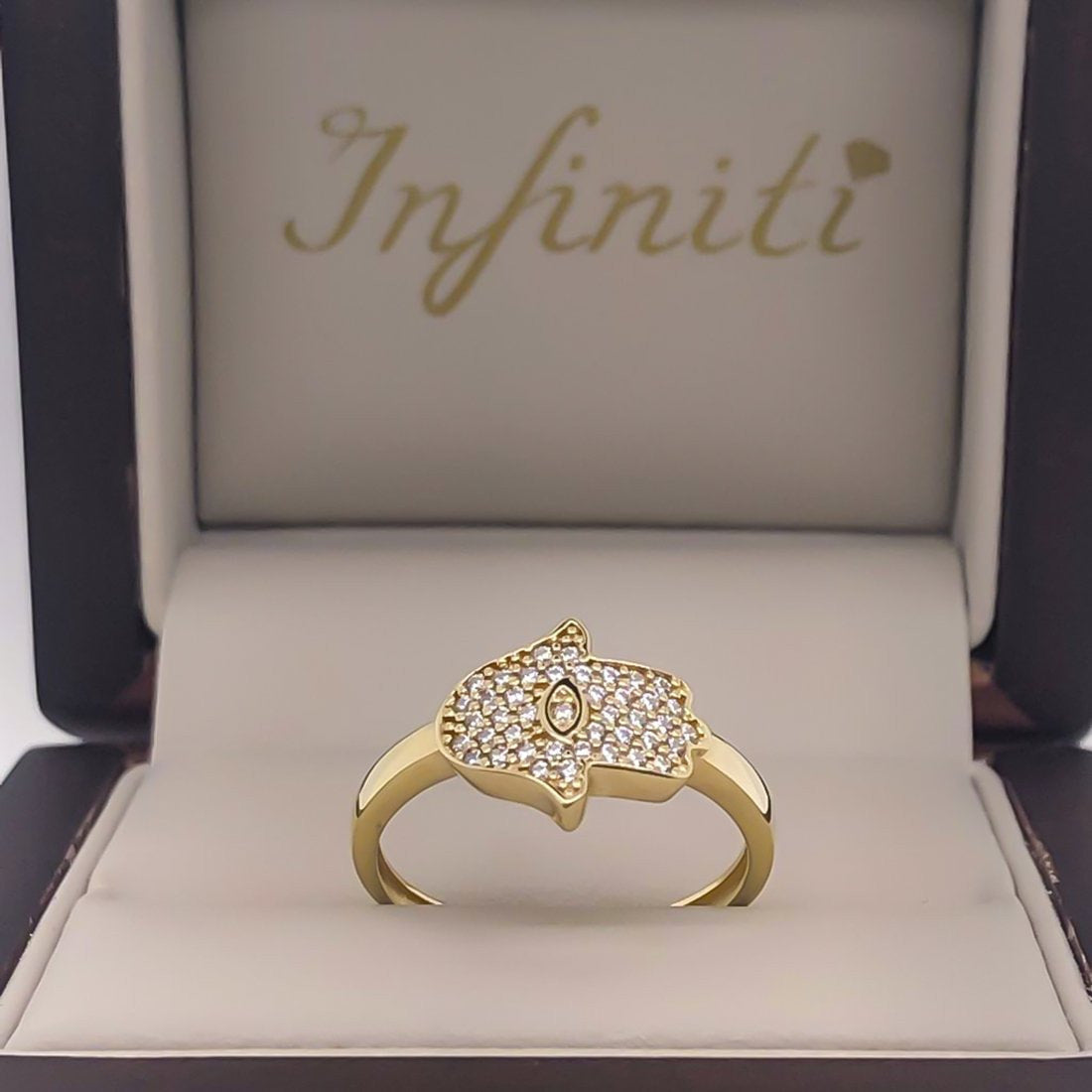 Churumbela Oro 10k, Mano de Fátima con Zirconias - Infiniti Joyas