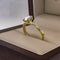 Anillo Oro Amarillo 14k, Estilo Trenzado Zirconia Central 6 mm - Infiniti Joyas