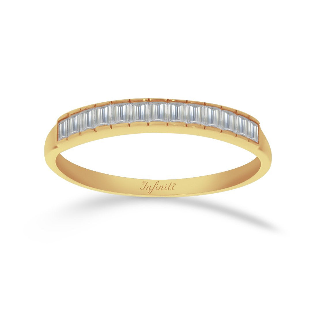 Churumbela Oro 10k, Canal de Baguettes Zirconia - Infiniti Joyas