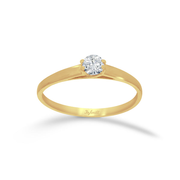 Anillo Oro 14k - Solitario Diamante de 14 Puntos