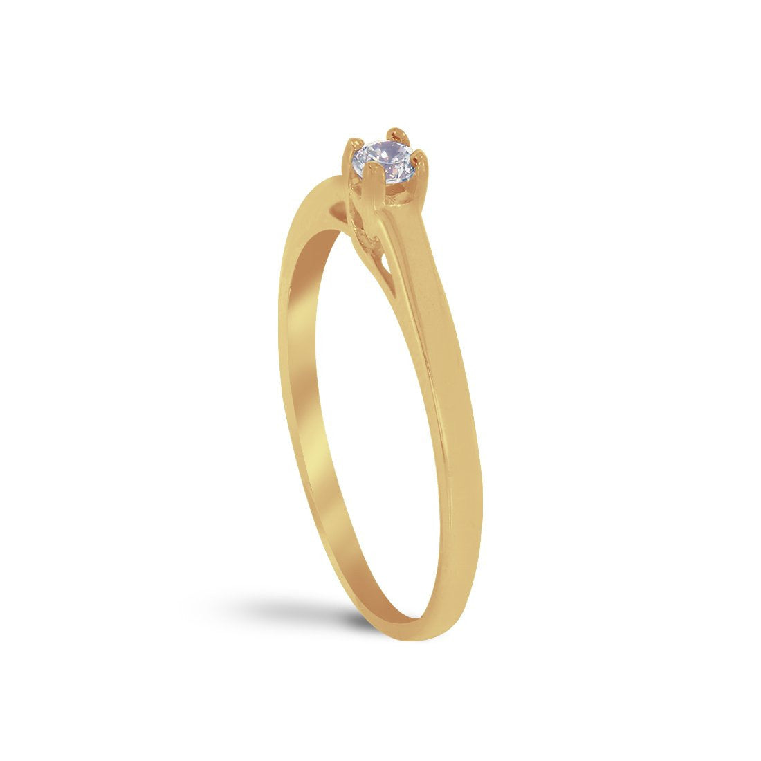 Anillo Oro Amarillo 14k, Diamante Natural de 15 Puntos - Infiniti Joyas