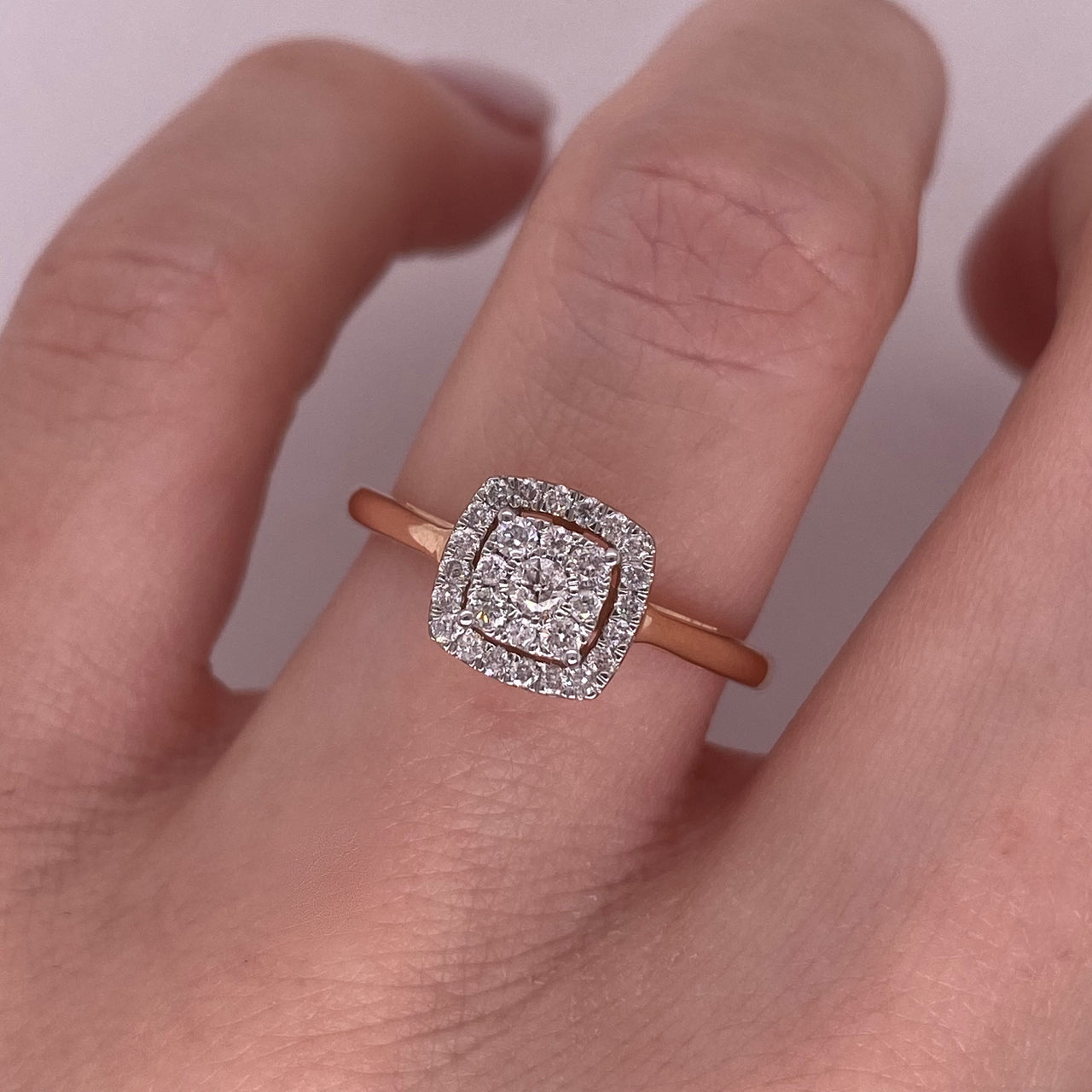 Anillo Oro Rosa 14k - Diamantes Naturales 0.25 CTW