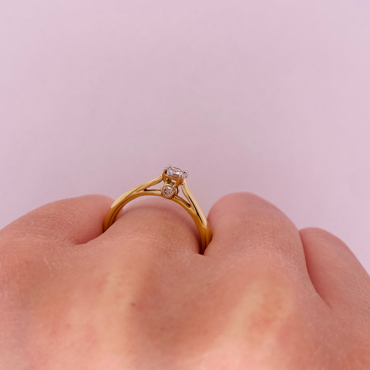 Anillo Oro 14k - Diamante Natural 0.20 CT