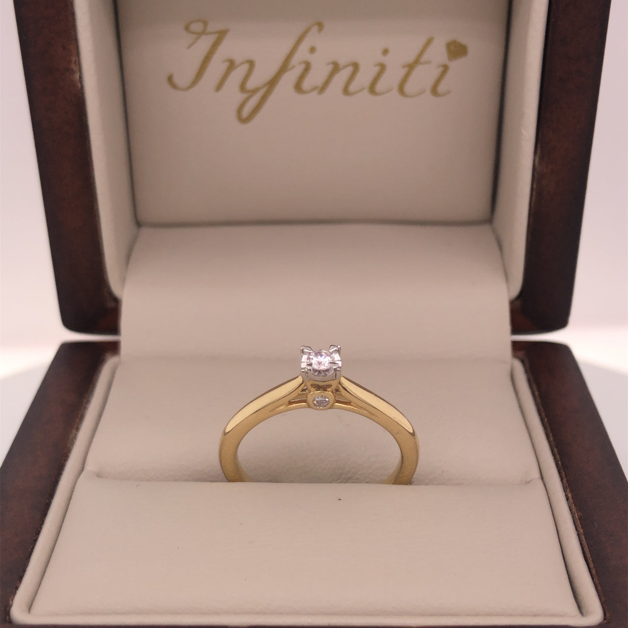 Anillo Oro 14k - Diamante Natural 0.10 CTW