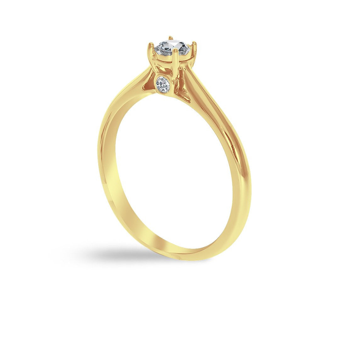 Anillo Oro 14k, Diamante 10 Puntos Totales - Infiniti Joyas
