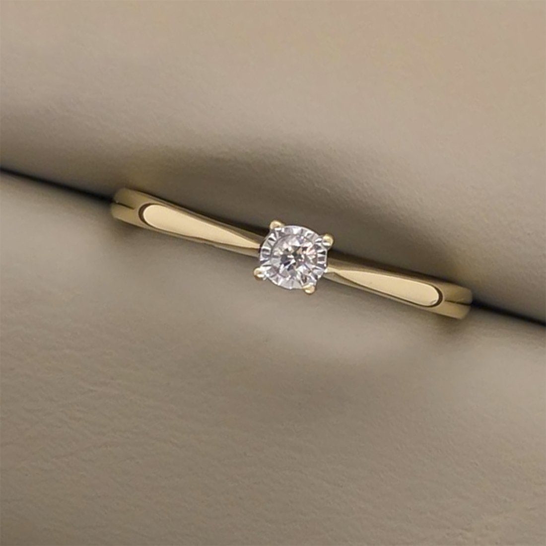 Anillo Solitario Oro 14k, Diamante de 5 Puntos - Infiniti Joyas
